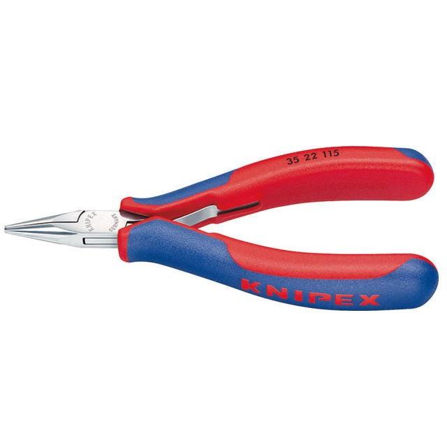 KNIPEX（クニペックス）3522-115 エレクトロニクスプライヤー 115mm 先端半丸口・コンフォートハンドル｜mulhandz