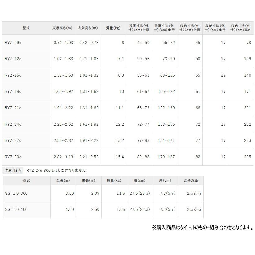 長谷川工業 (ハセガワ) はしご兼用脚立 伸縮 4尺 RYZ-12c 2台と 足場板 3.6m SSF1.0-360 スライドステージ オリジナルセット｜mulhandz｜02