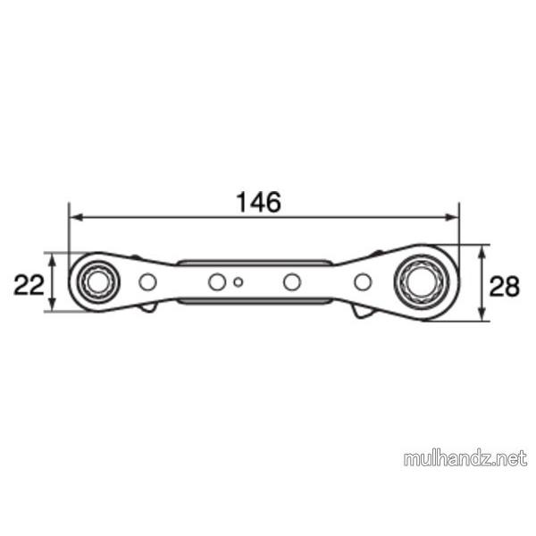 TOP トップ工業 ラクラッチ（4サイズ板ラチェットレンチ） PRW-3L