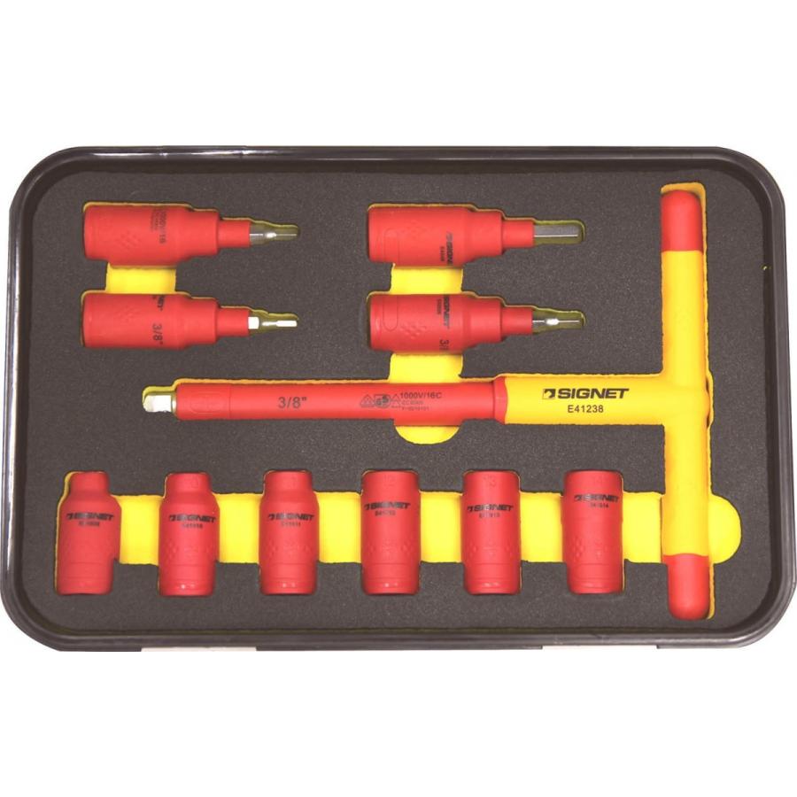 SIGNET E81611 11PCS 3/8DR 絶縁ソケットセット(T型、ヘックス  