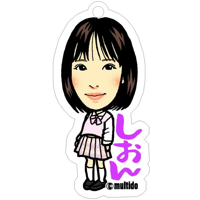 オリジナル似顔絵イラストのアクリルキーホルダー 家族の似顔絵ペット