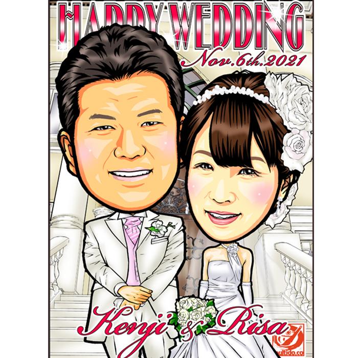 HCミニ 結婚式の似顔絵ウェルカムボード ミニパネル/ハイクオリティ