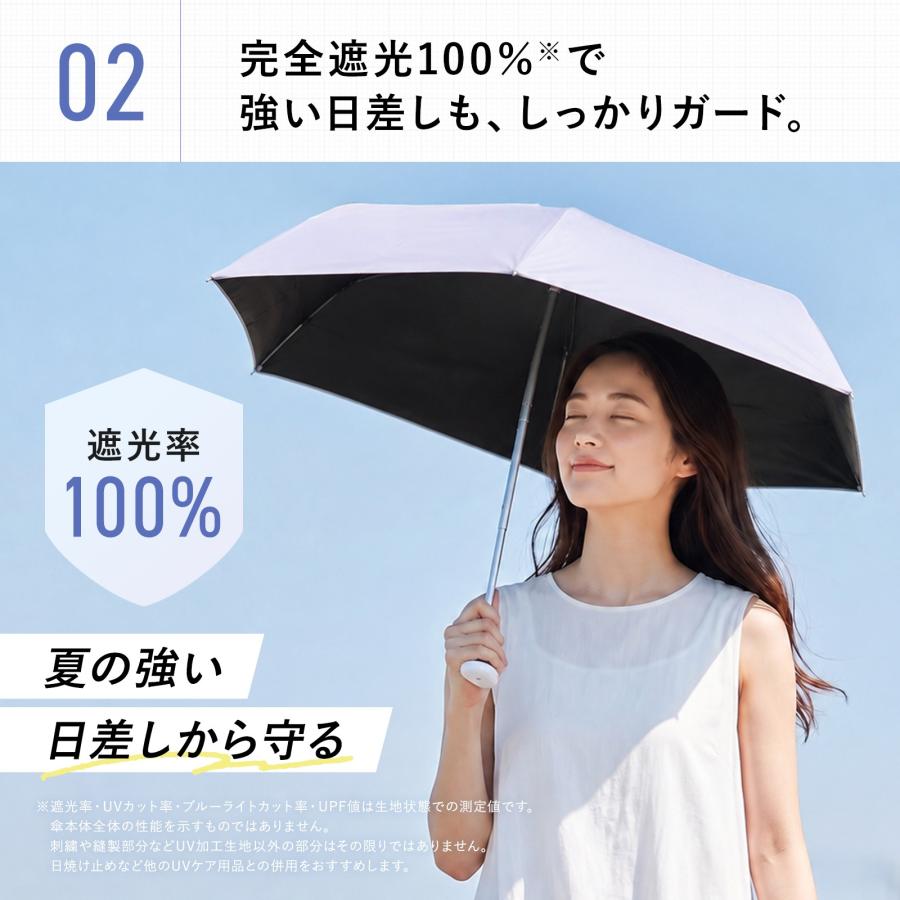 Wpc. 正規品 日傘 折りたたみ 完全遮光 100％ UVカット 晴雨兼用