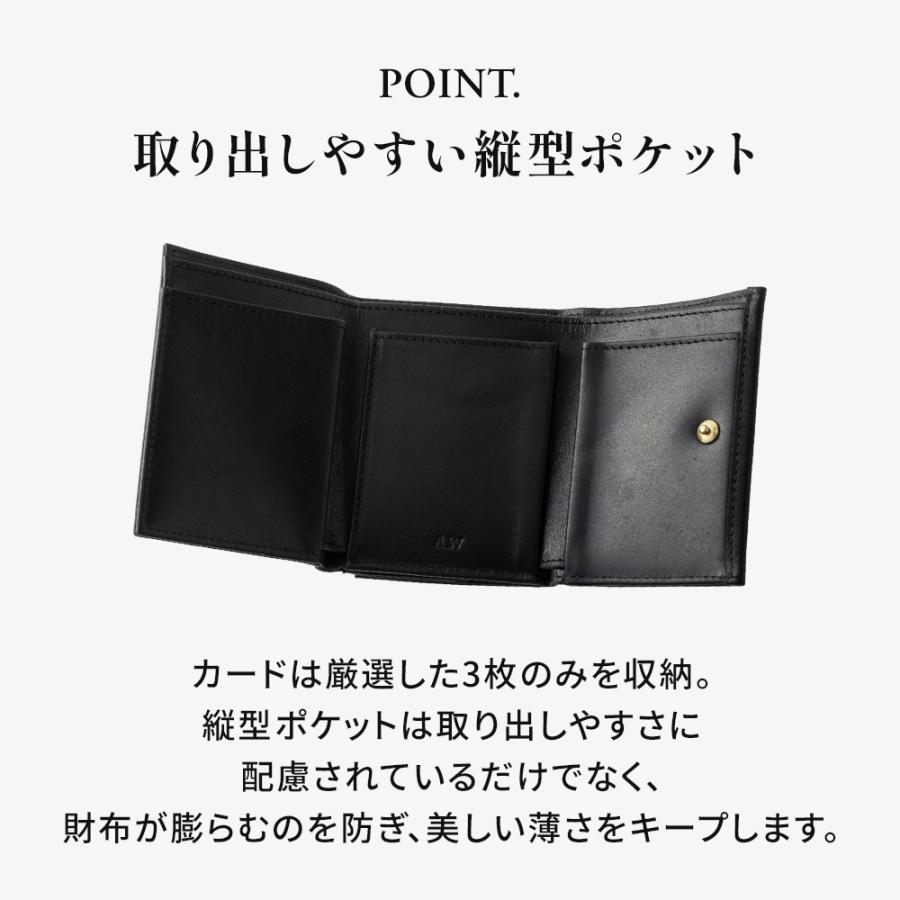 A_W 正規品 アウ 財布 三つ折り ミニ財布 TRIFOLD PURSE トリ