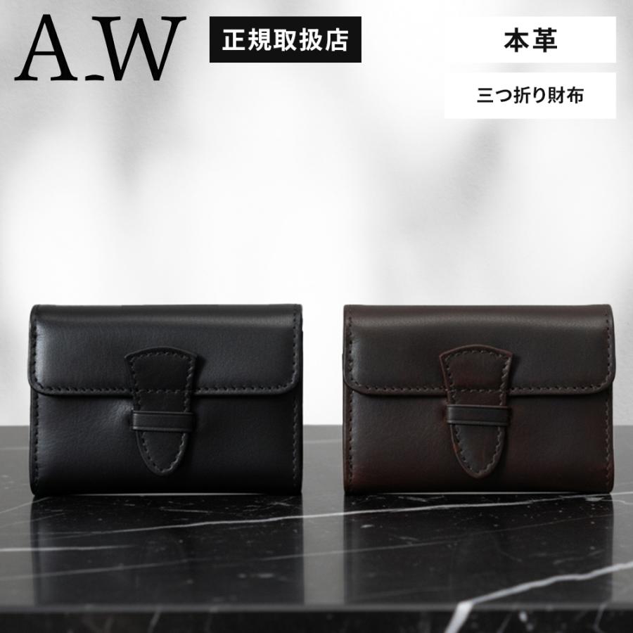 A_W 正規品 アウ 財布 三つ折り ミニ財布 TRIFOLD BELT ROLL PURSE