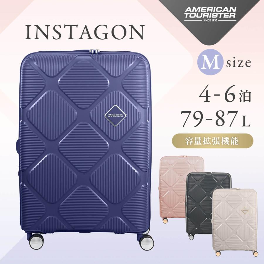 【25%OFF】 スーツケース アメリカンツーリスター Mサイズ 容量拡張 American Tourister インスタゴン 79L 87L 4泊 5泊 6泊 7泊 軽量 キャリーケース 大容量 大きめ おしゃれ かわいい 旅行 156283 AMERICAN TOURISTER（アメリカンツーリスター） 正規品 スーツケース M