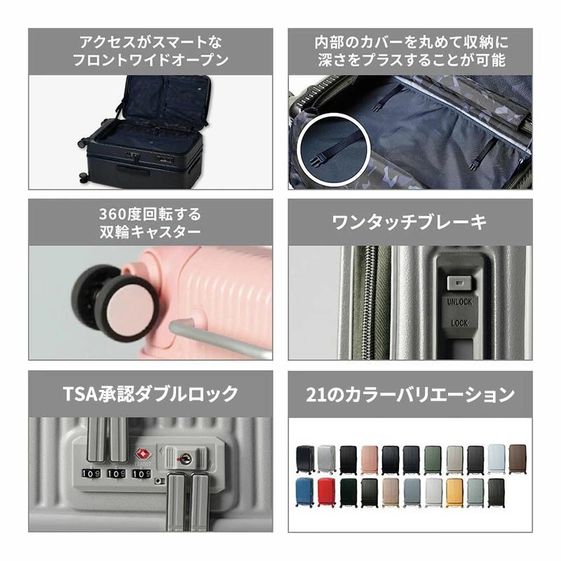 正規品 イノベーター スーツケース Mサイズ フロントオープン キャリーバッグ キャリーケース 75L ストッパー メンズ レディース 軽量 大容量 ブランドの画像