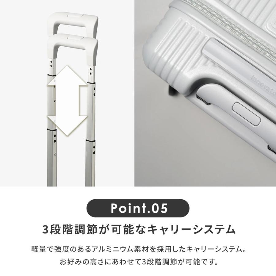 正規品 イノベーター スーツケース Mサイズ フロントオープン キャリーバッグ キャリーケース 75L ストッパー メンズ レディース 軽量 大容量 ブランドの画像