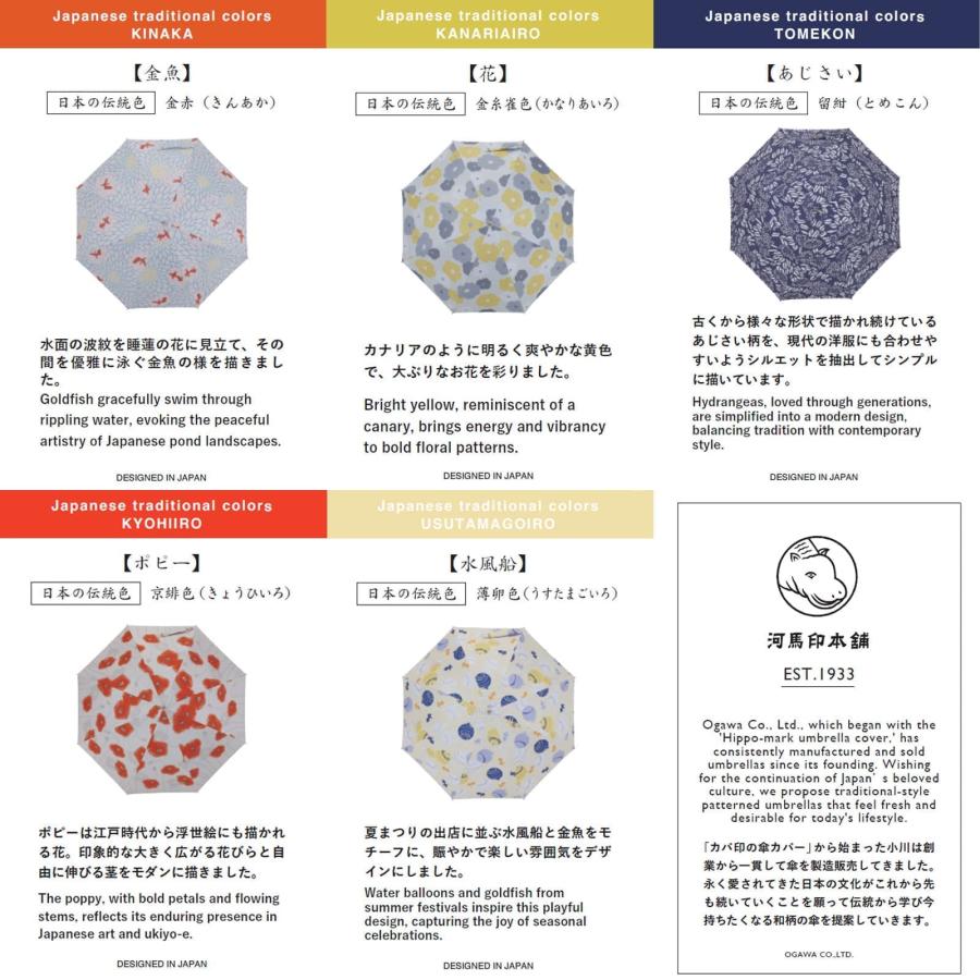 正規品 河馬印本舗 かばじるしほんぽ 日傘 折りたたみ 遮光 遮熱 晴雨兼用 折り畳み傘 2段折りたたみ傘 50cm メンズ レディース 撥水 無地 軽量 おしゃれ |  | 02
