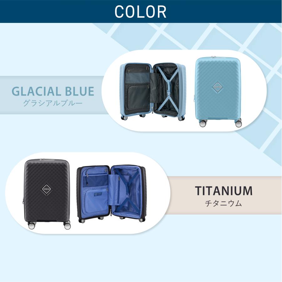正規品 American Tourister アメリカンツーリスター スーツケース 機内持ち込み Sサイズ キャリーバッグ キャリーケース SQUASEM スクアセム  55cm 容量拡張の画像