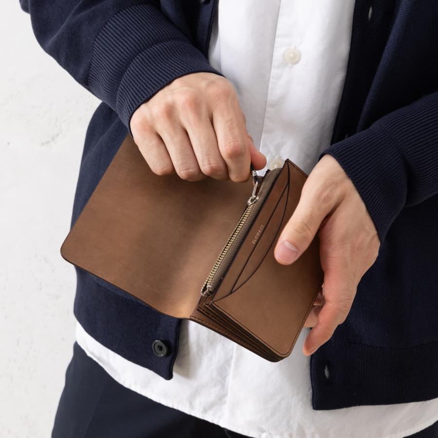 SLOW 二つ折り財布 ブラウン　新品同様品 SLOW（スロウ） 最大55%☆12/21迄 二つ折り財布 メンズ レディース 本