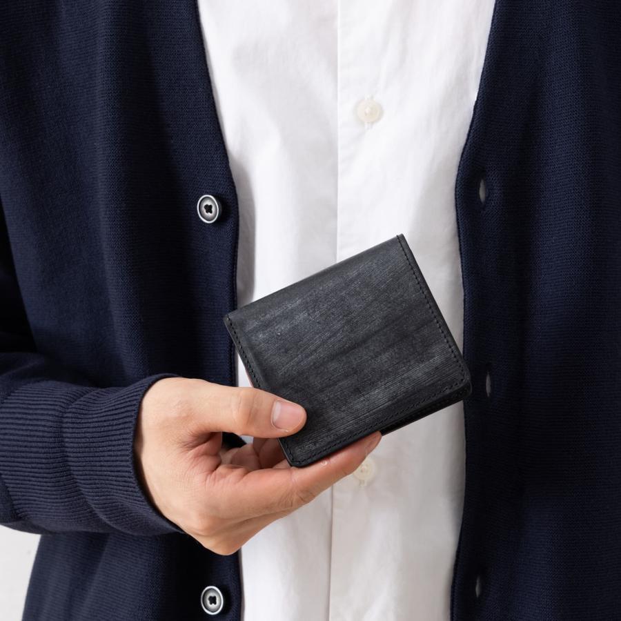 SLOW&CO ブライドルレザー 二つ折り財布 黒 日本製 ブライドル 正規品 SLOW スロウ 財布 二つ折り ミニ財布 MINI WALLET