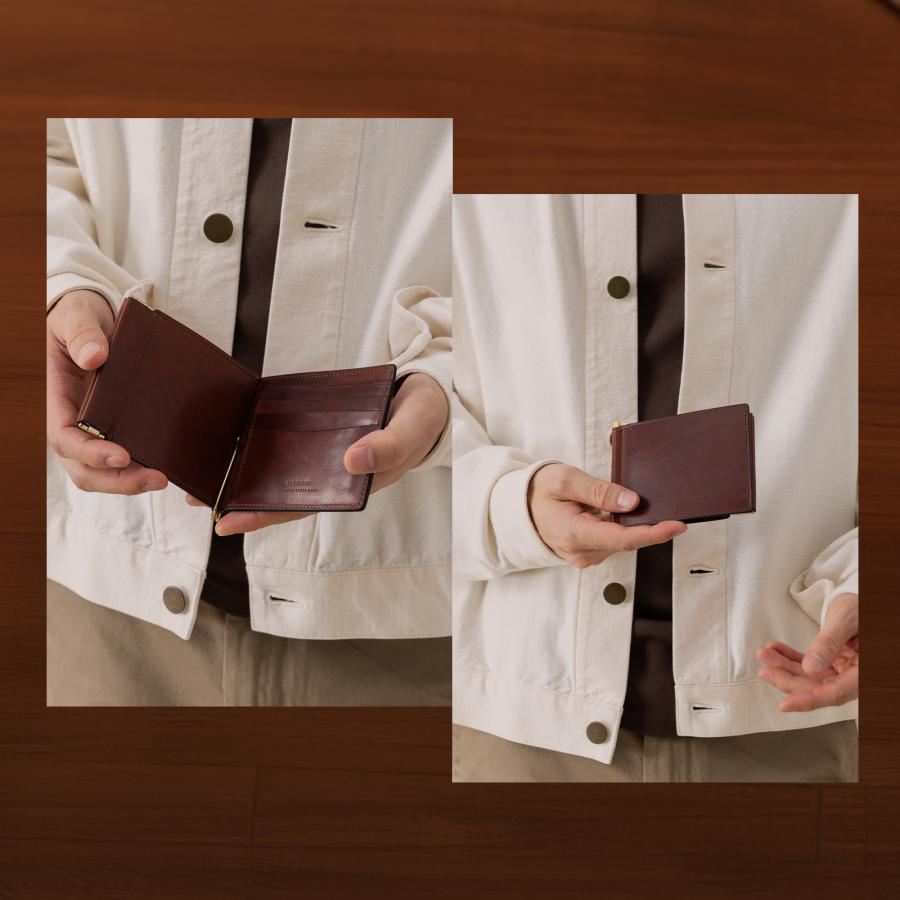 SLOW スロウ 財布 マネークリップ　レッドブラウン　美品 ハービー 正規品 SLOW スロウ 財布 ミニ財布 マネークリップ