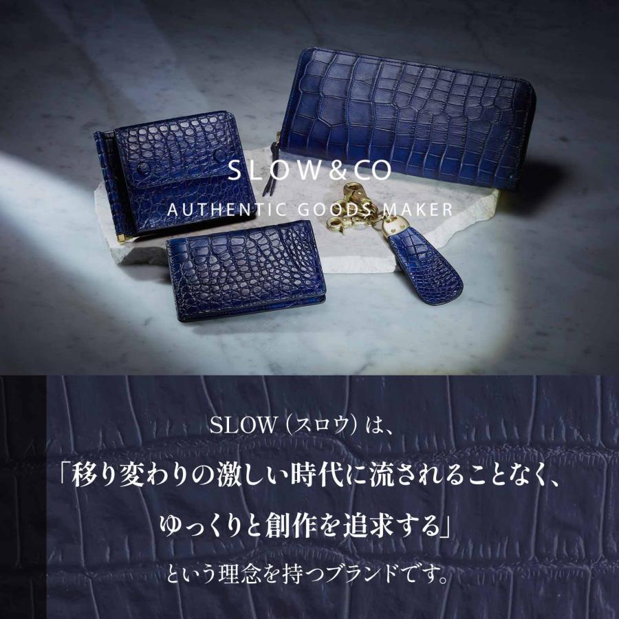 正規品 SLOW スロウ 財布 二つ折り ミニ財布 CROCODILE MONEY CLIP 藍染め クロコダイル マネークリップ メンズ レディース ワニ革 ブランド プレゼント ギフトの画像