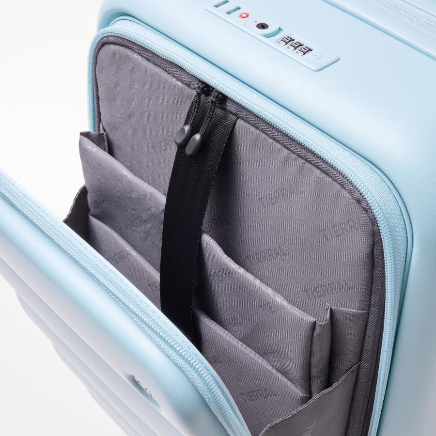 「ひるおび」で紹介 公式 TIERRAL スーツケース フロントオープン 機内持ち込み Sサイズ キャリーバッグ ティエラル PUFFER 35-42L 1〜3泊 容量拡張 軽量 大容量 | TIERRAL | 13