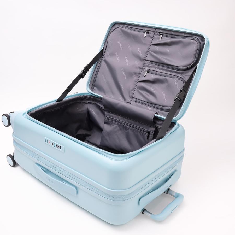 「ひるおび」で紹介 公式 TIERRAL スーツケース S+サイズ キャリーバッグ キャリーケース ティエラル PUFFER 50-60L 4〜5泊 ブランド 容量拡張 軽量 大容量 静音 | TIERRAL | 12