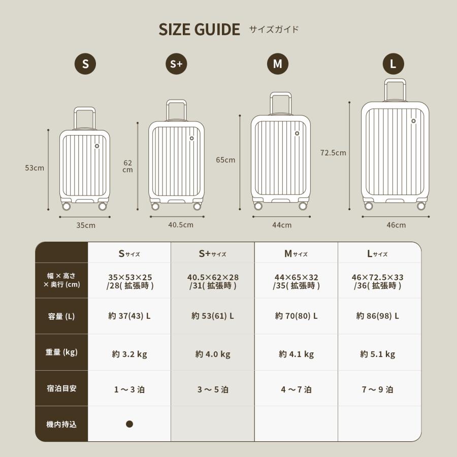 正規品 TIERRAL ティエラル スーツケース Mサイズ キャリーバッグ ストッパー付き TOMARU 2.0 S+ トマル メンズ レディース 容量拡張 軽量 静音 頑丈 ブランド | TIERRAL | 14
