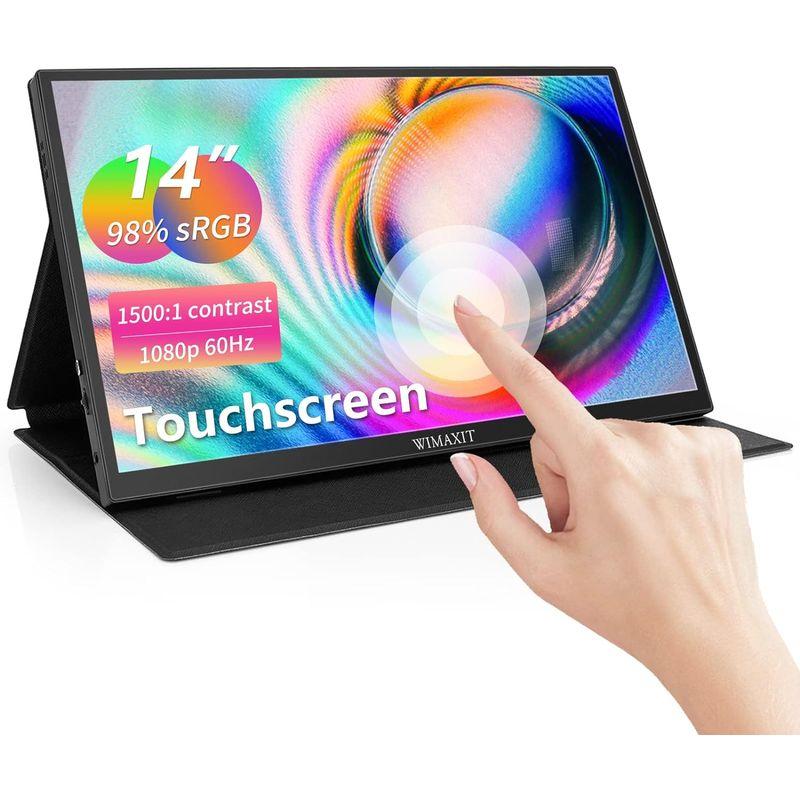 WIMAXIT モバイルモニター 14インチ モバイルディスプレイ 1920x1080 FHD IPS タッチパネル 400cd/m2 薄い WIMAXIT モバイルモニター 14インチ モバイルディスプレイ 1920x1080 FHD IPS タッチパネル 400cd/m2 薄い