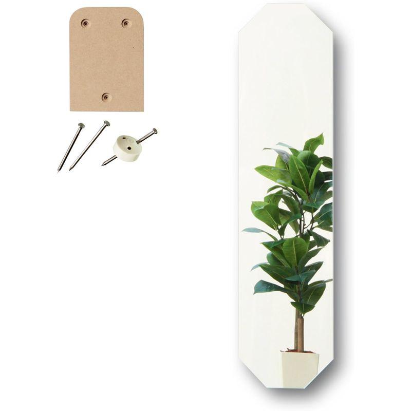 【日本未発売】 鏡 壁掛け 全身 八角 八角形 日本製 姿見 30×120cm ［ 賃貸 壁 対応 貼れる鏡 ］ デザイン ミラー 【1971766975】(11008円)