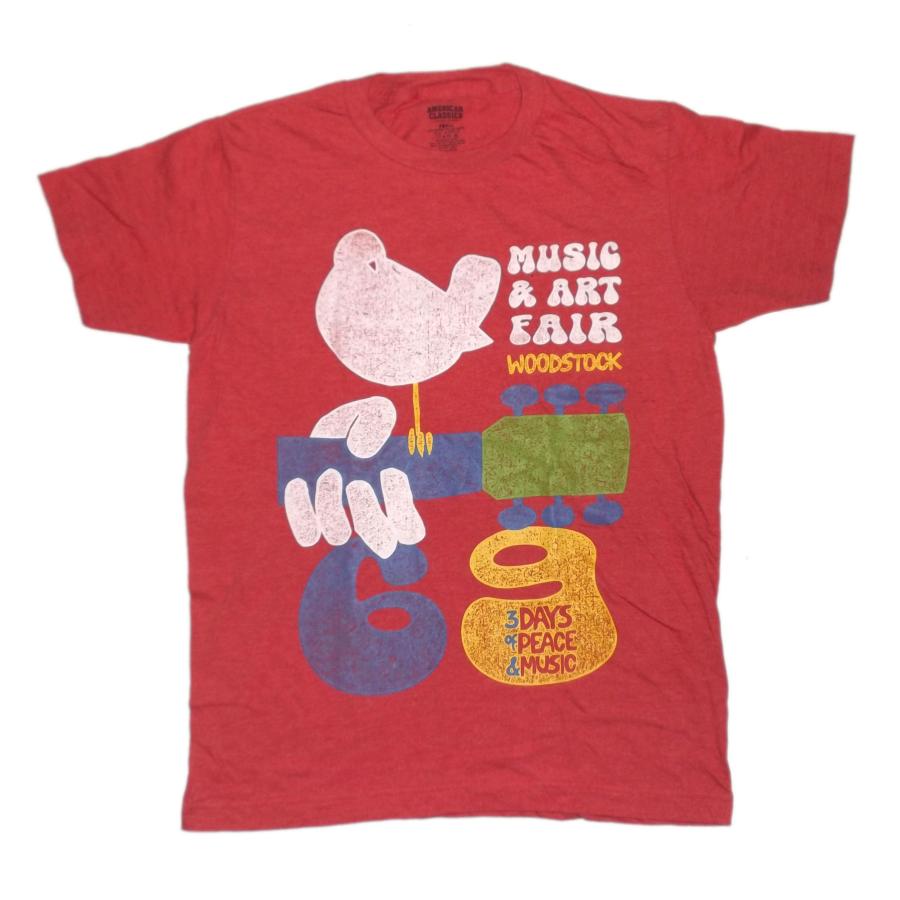 ウッドストック Tシャツ WOODSTOCK MUSIC AND ART FAIR H-Red USA 正規