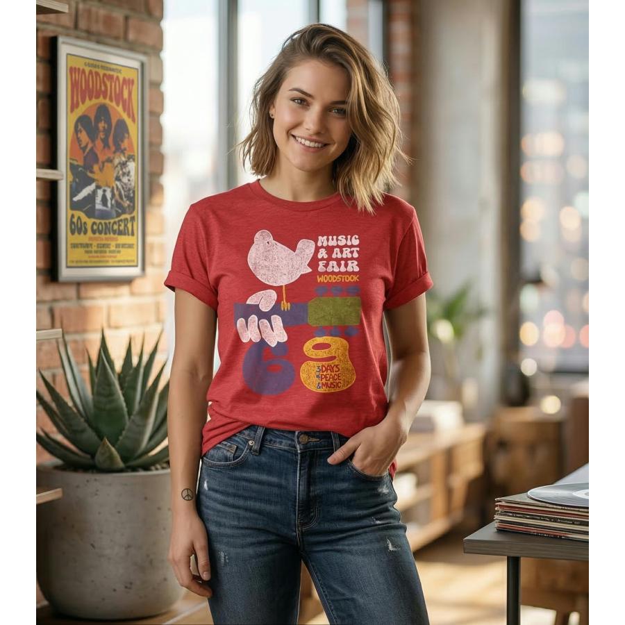 ウッドストック Tシャツ WOODSTOCK MUSIC AND ART FAIR H-Red USA 正規