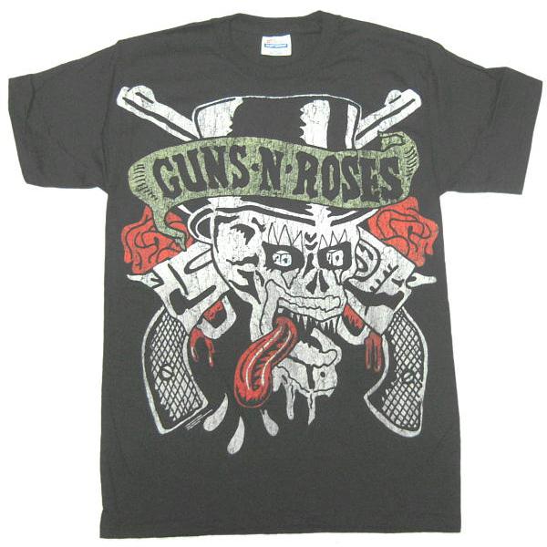 [公式] ガンズアンドローゼズ many skulls Tシャツ Guns N'Roses】ロックTシャツ メンズ バンドTシャツ メンズ Guns N