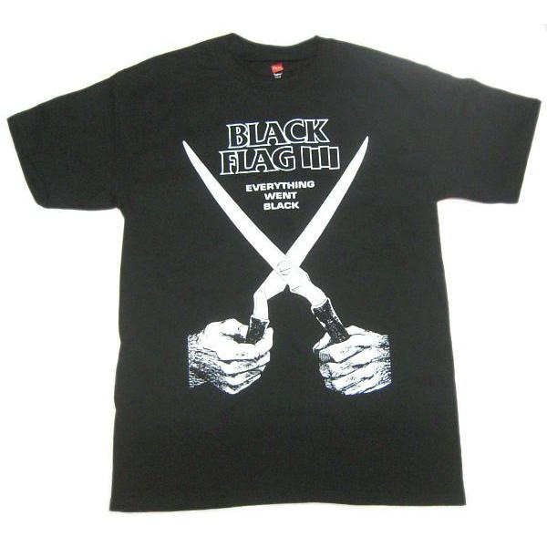 BLACK FLAG ブラックフラッグ　バンドTシャツ バンT ブラック フラッグ Tシャツ Black Flag EVERYTHING WENT BLACK 鋏 正規