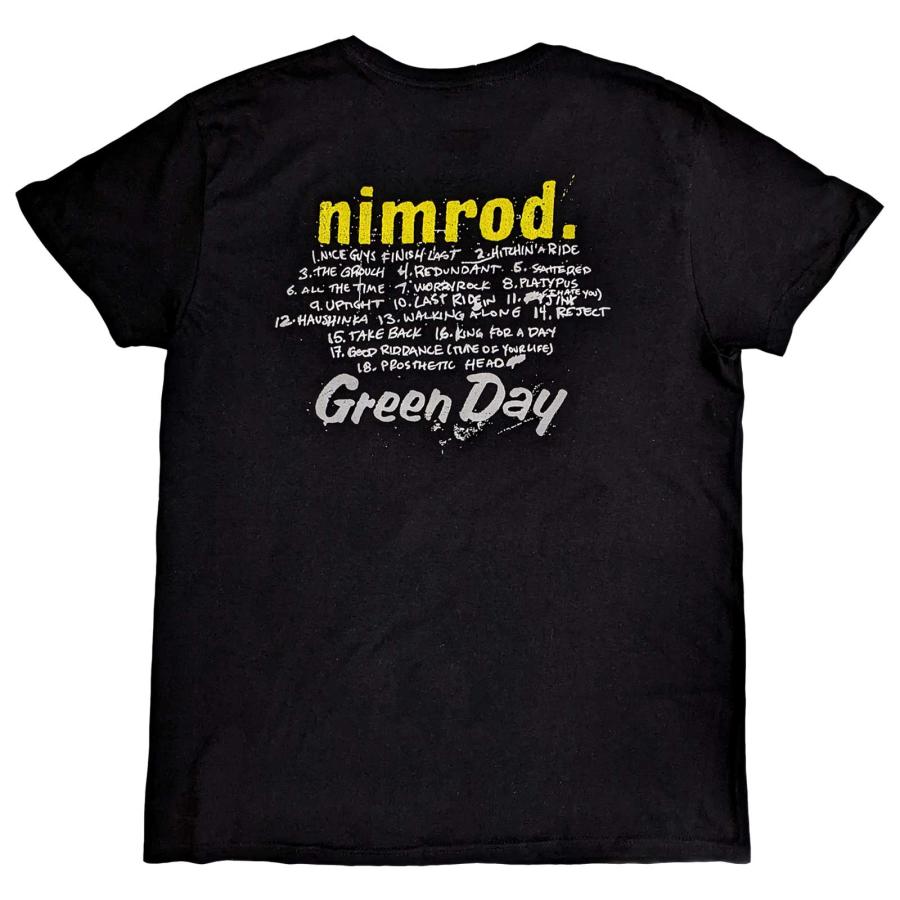 Green Day nimrod バンドT ROCK OFF グリーン デイ Tシャツ GREEN DAY NIMROD TRACKLIST 正規品