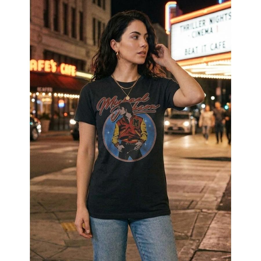マイケル ジャクソン Tシャツ Michael Jackson MJ THRILLER VARSITY