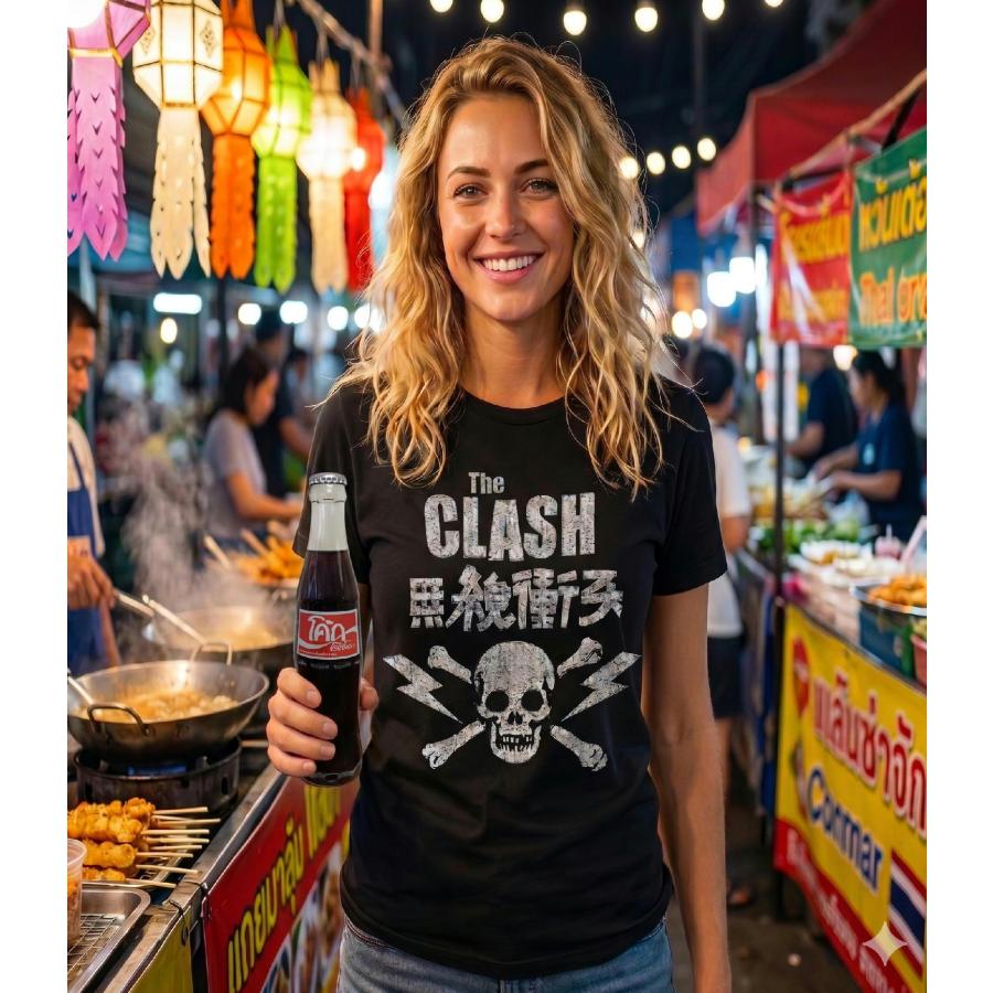 ROCK OFF ザ・クラッシュ Tシャツ 無線衝突 Cross Bone The Clash 正規
