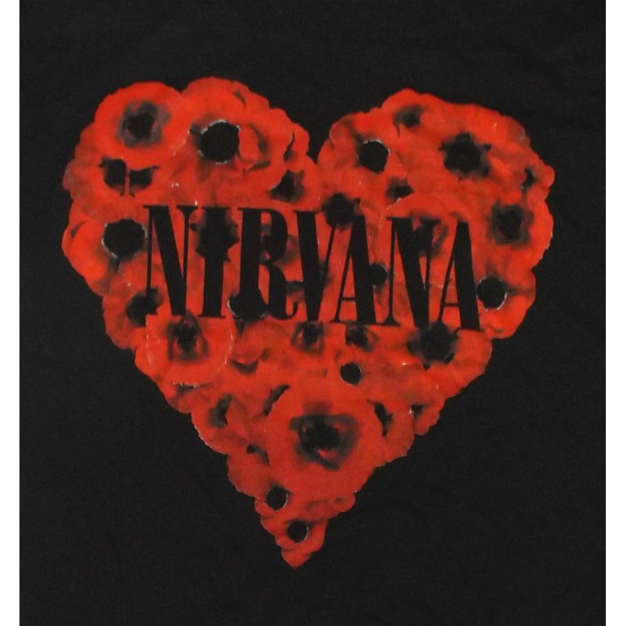 NIRVANA（ニルヴァーナ） Tシャツ NIRVANA Poppy Heart 黒 正規品