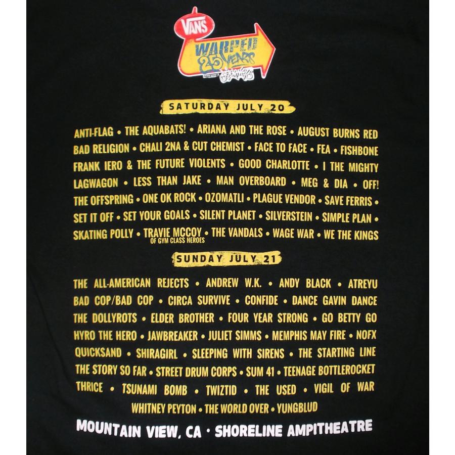 ヴァンズ ワープド ツアー Vans Warped Tour '19 Tシャツ 黒 正規品 ロックＴシャツ バンドＴシャツ｜mumbles｜05