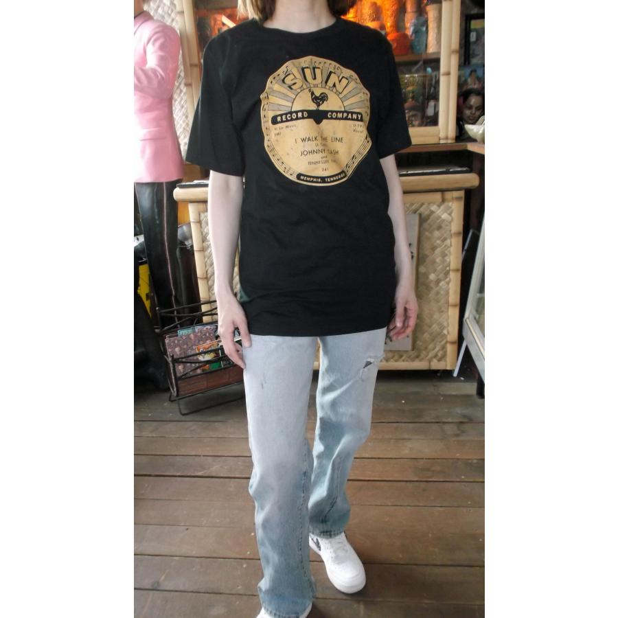 サン レコード Tシャツ Sun Record I WALK THE LINE (Johnny Cash) 黒