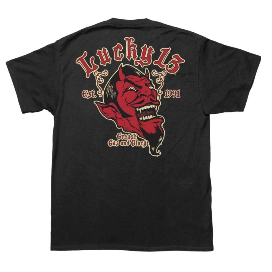 Lucky 13 ラッキー13 Tシャツ LUCKY13 Red Devil 黒 : マンブルズ