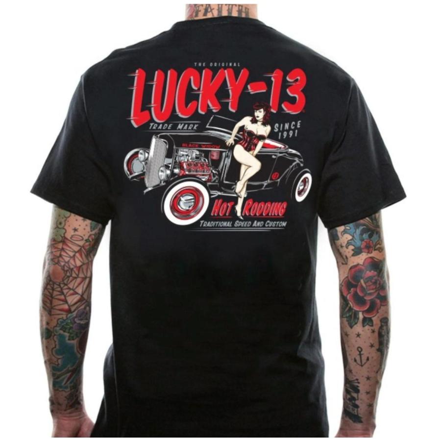 Lucky 13 ラッキー13 Tシャツ LUCKY13 LOLA 黒 : マンブルズ バンドT