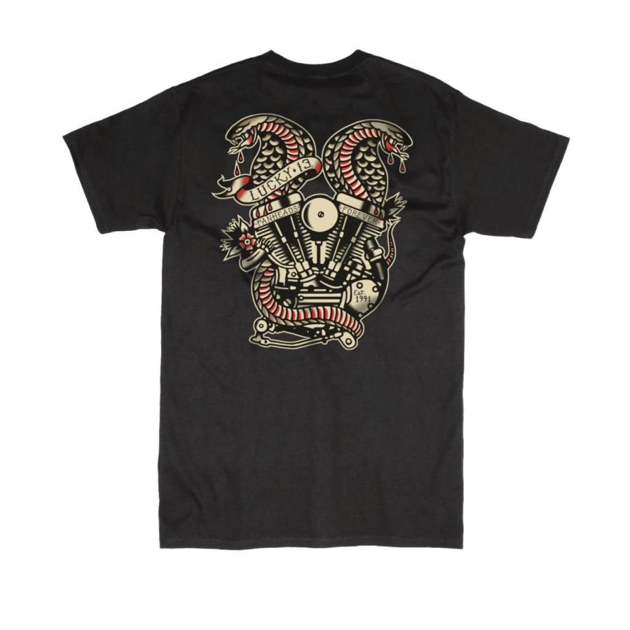 Lucky 13 ラッキー13 Tシャツ LUCKY13 Twin Cobra 黒 : マンブルズ