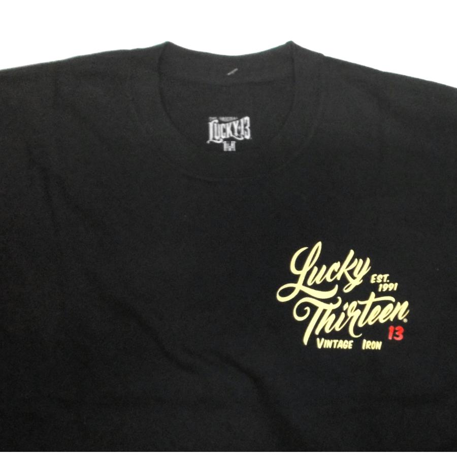 Lucky 13 ラッキー13 Tシャツ LUCKY13 Vintage Iron 黒 : マンブルズ