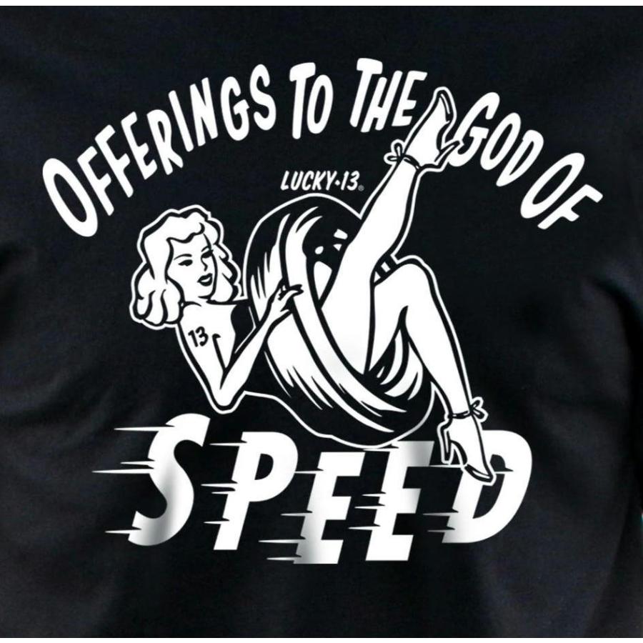 Lucky 13 ラッキー13 Tシャツ LUCKY13 The OFFERINGS PIN UP 黒 God Of