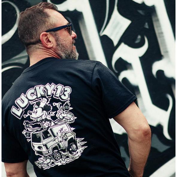 Lucky 13 ラッキー13 Tシャツ LUCKY13 SWAMP RAT ディズニー パロディ