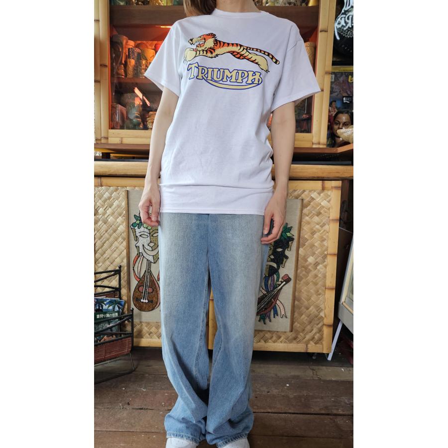 トライアンフ Tシャツ TRIUMPH タイガー 白 正規品 : マンブルズ 