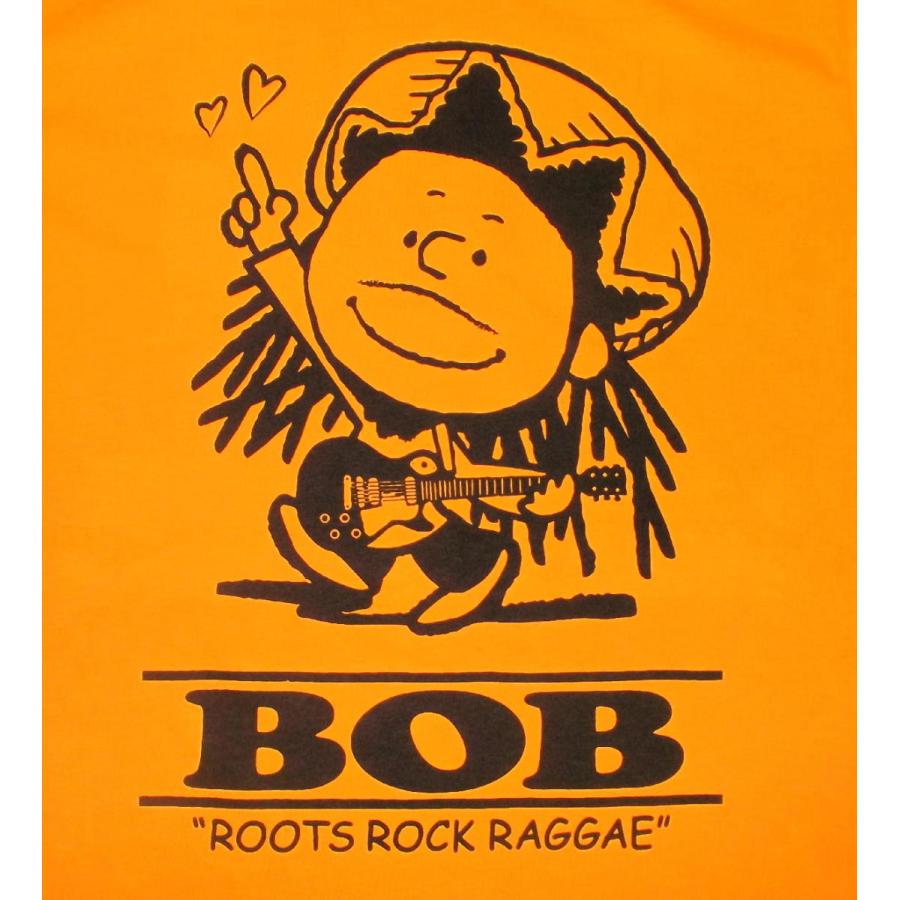 ピーナッツ パロディ Tシャツ Snoopy Bob Marley ボブ マーリー 黄 