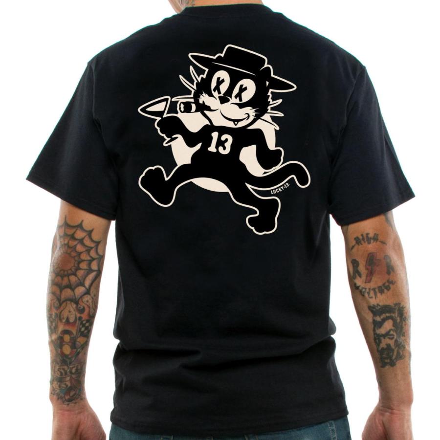 Lucky 13 ラッキー13 Tシャツ LUCKY13 The TOMCAT 黒 : マンブルズ