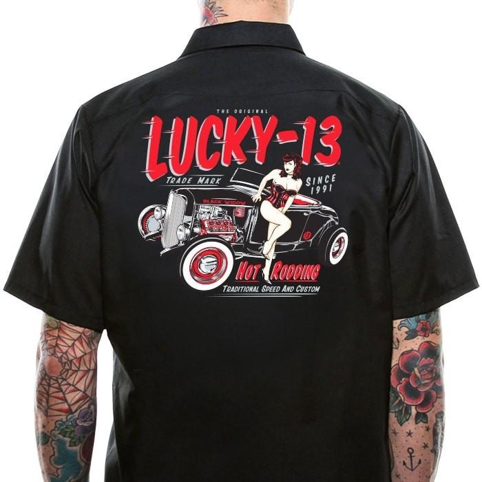 ラッキー13 ワークシャツ LUCKY13 LOLA 黒 半袖シャツ :sht01209:マンブルズ バンドTシャツ 通販 - 通販