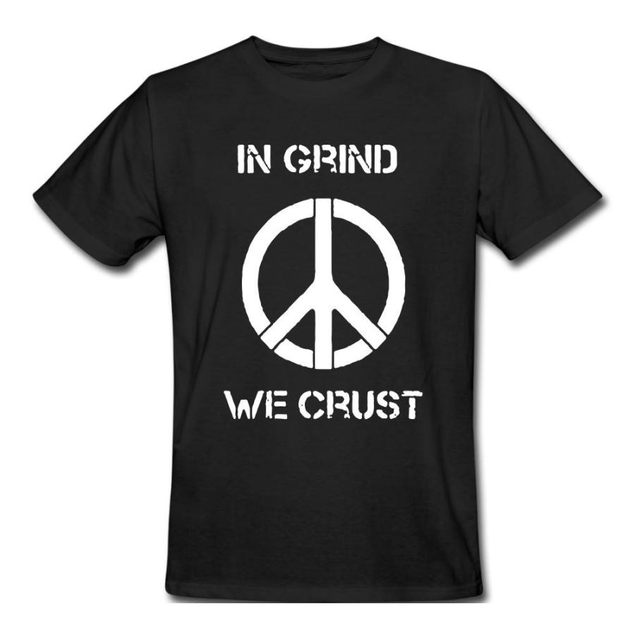 ピース Tシャツ グラインド コア IN GRIND WE CRUST Peace ロゴ マーク
