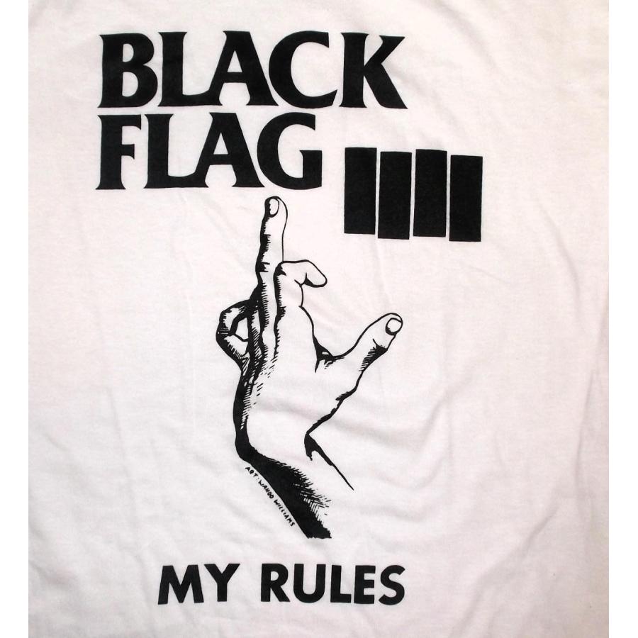 ブラック フラッグ Tシャツ Black Flag My Rule 白 正規品｜mumbles｜02