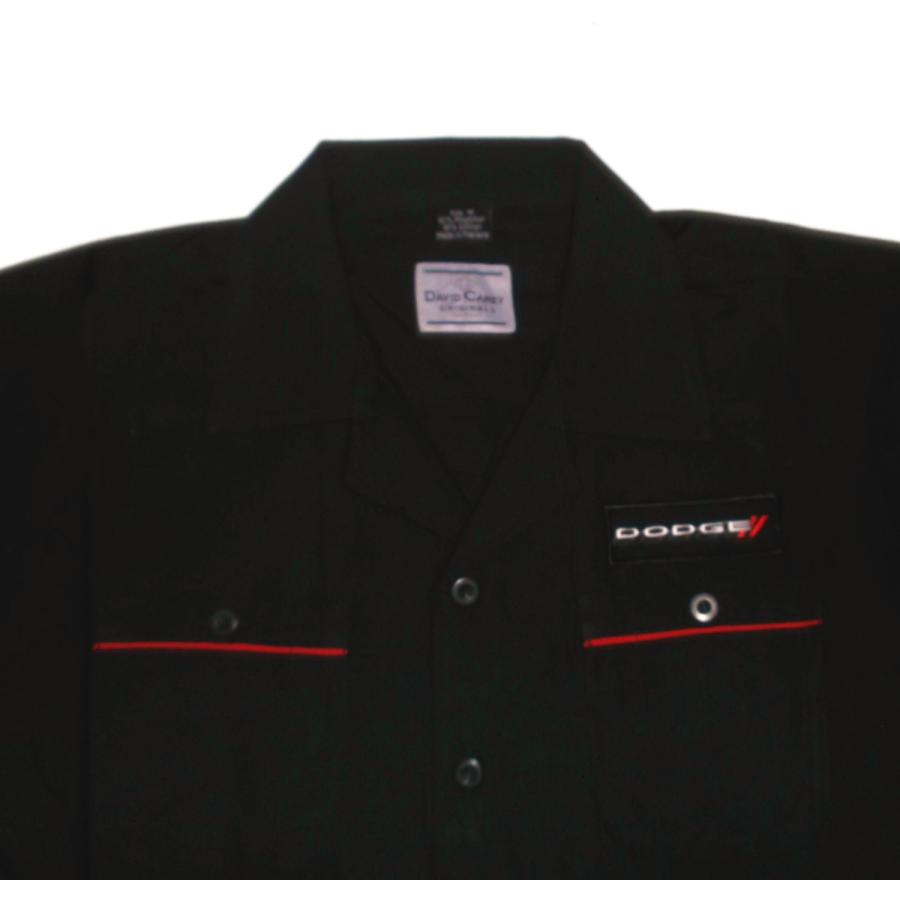 超歓迎された DODGE ビッグロゴ刺繍 ワークシャツ ダッジ ストライプ