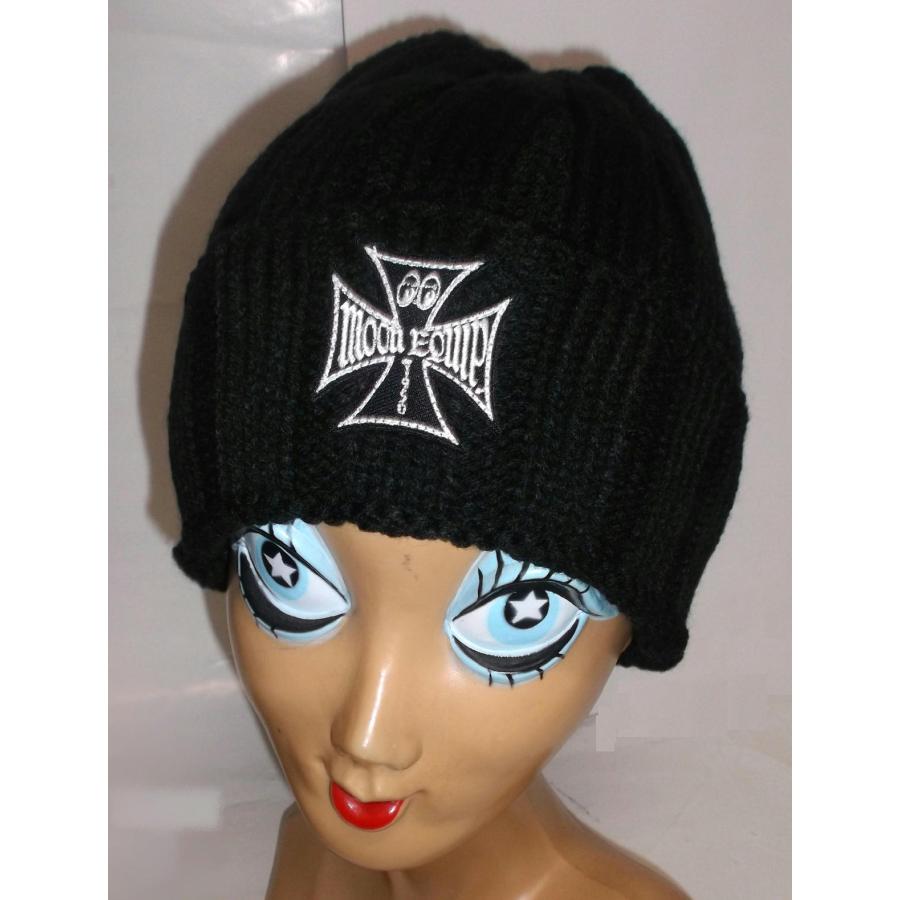 MOONEYES ムーンアイズ Iron Cross ビーニー キャップ 黒 正規品