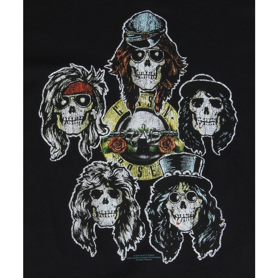 [公式] ガンズアンドローゼズ many skulls Tシャツ 90's BROCKUM ガンズ・アンド・ローゼズ 両面プリント Tシャツ 表記(XL