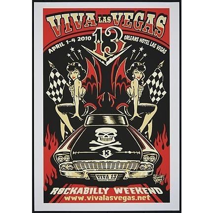 Viva Las Vegas #13 シルク スクリーン ポスター Vince Ray rockabilly 