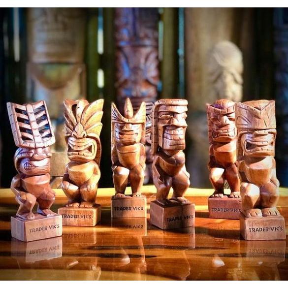 電波探知器 ヴィックス 木彫り ティキ Trader Vics HAND CARVED TIKI 飾りつけ ハパウッドティキ ビンテージおもちゃ-コレクション、趣味-楽器、手芸、コレクション